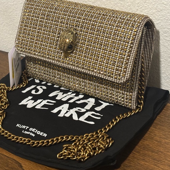 Kurt Geiger Gold Tone Clutch with Chain - Picture 5 of 12